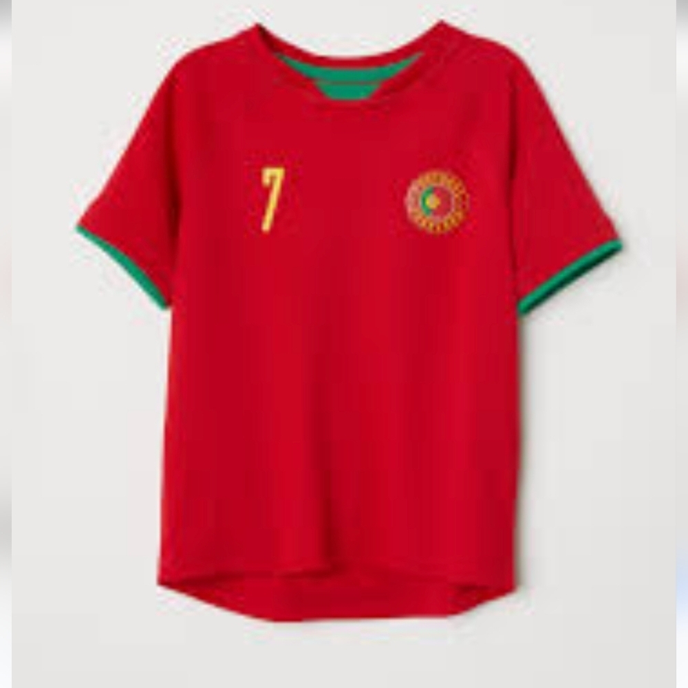 Portugal Soccer Shirt Red Quick Dry Kids Size 2-4 Years New Without Tags - Picture 3 of 10
